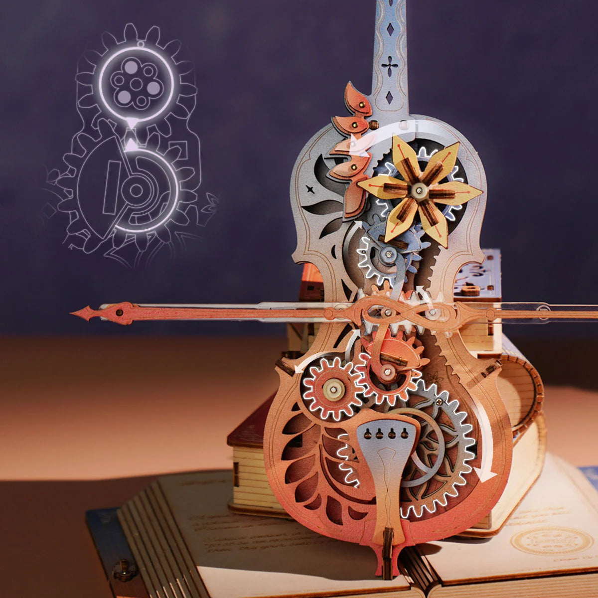 Mechanical Music Box 3D Wooden Puzzle: Symphony of Gorgeous Dreams AMK63M, ROKR