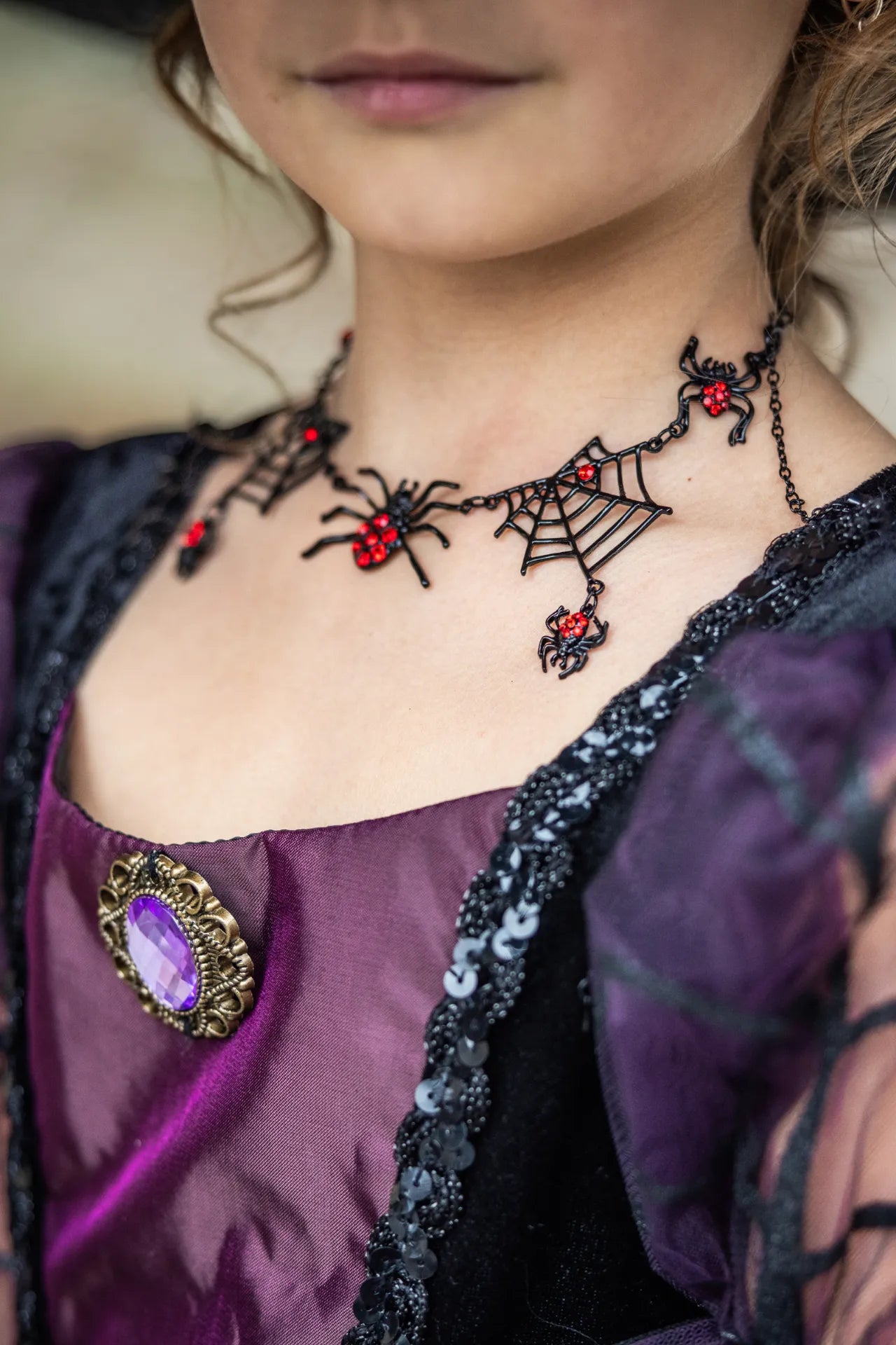 Tangled Web, Halloween Necklace For Kids 3+