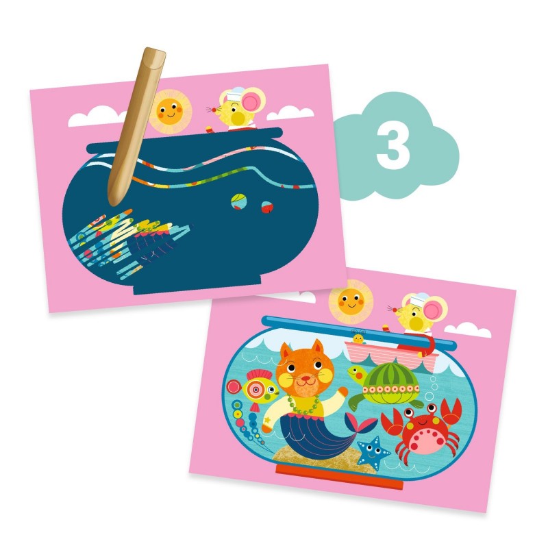 The cat and his pals, 6 activities creative kit, Djeco