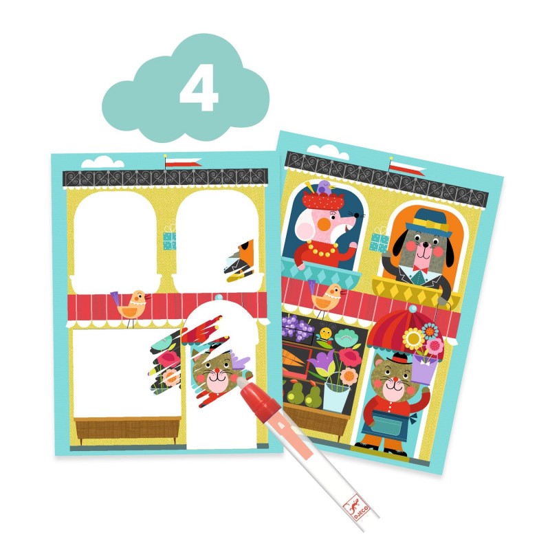 The cat and his pals, 6 activities creative kit, Djeco