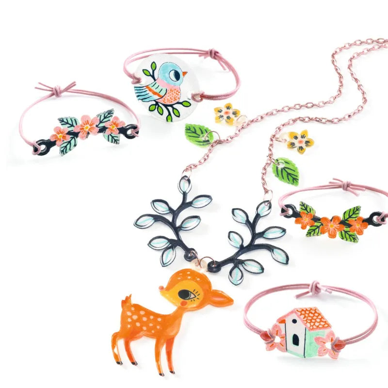 The Fawn And The Bird, Shrink Plastic Jewellery Kit For Kids 6+