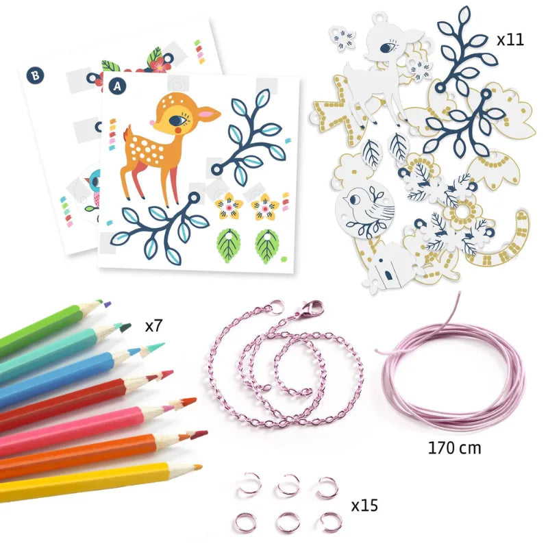 The Fawn And The Bird, Shrink Plastic Jewellery Kit For Kids 6+