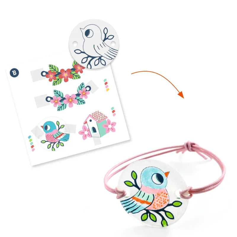 The Fawn And The Bird, Shrink Plastic Jewellery Kit For Kids 6+