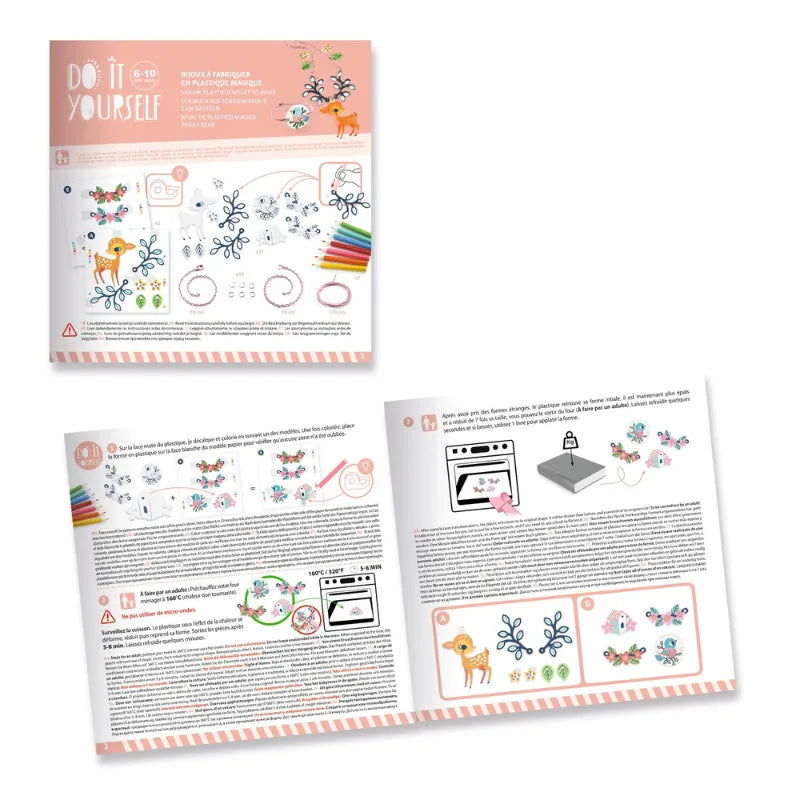 The Fawn And The Bird, Shrink Plastic Jewellery Kit For Kids 6+