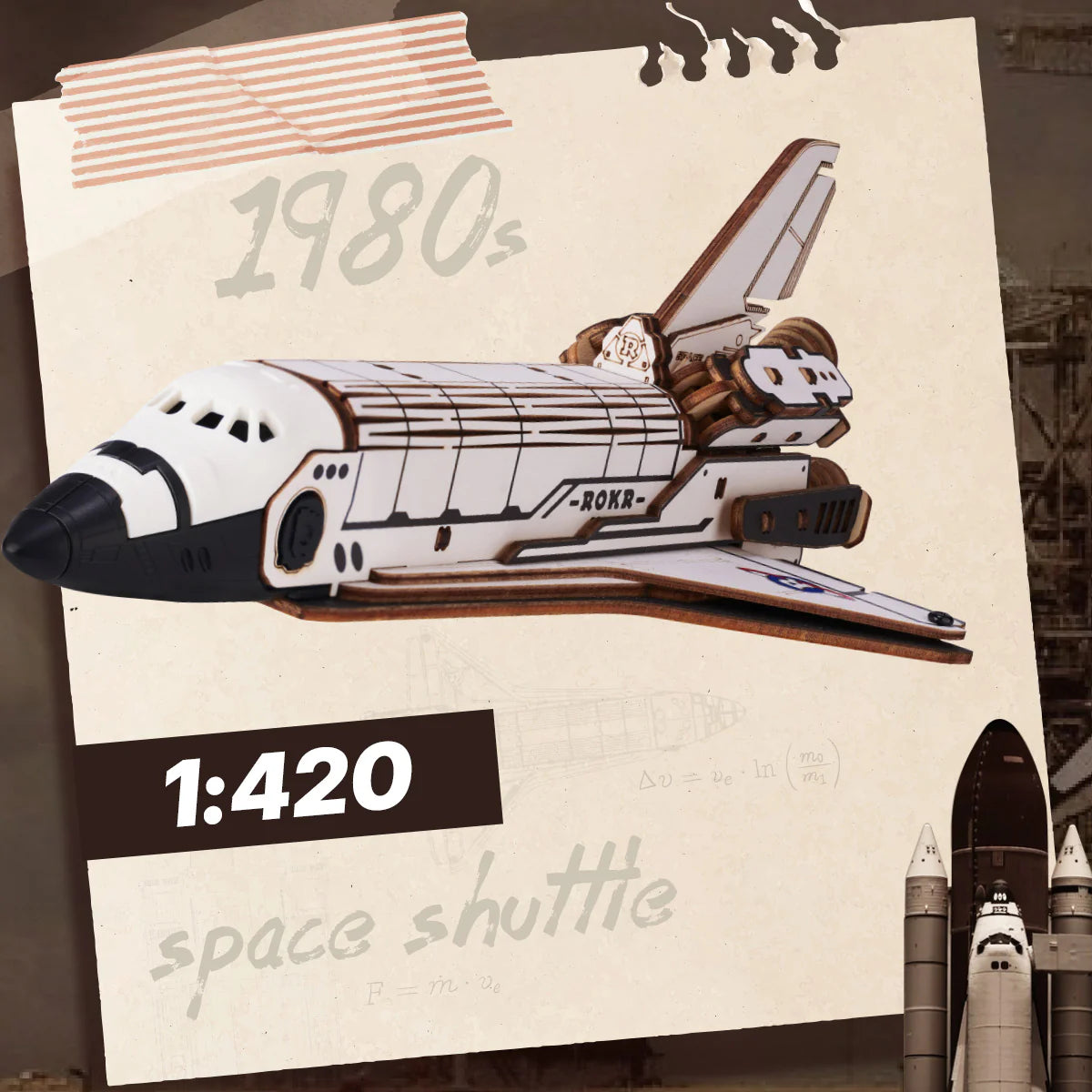 3D Wooden Puzzle: Space Shuttle LKA02, ROKR