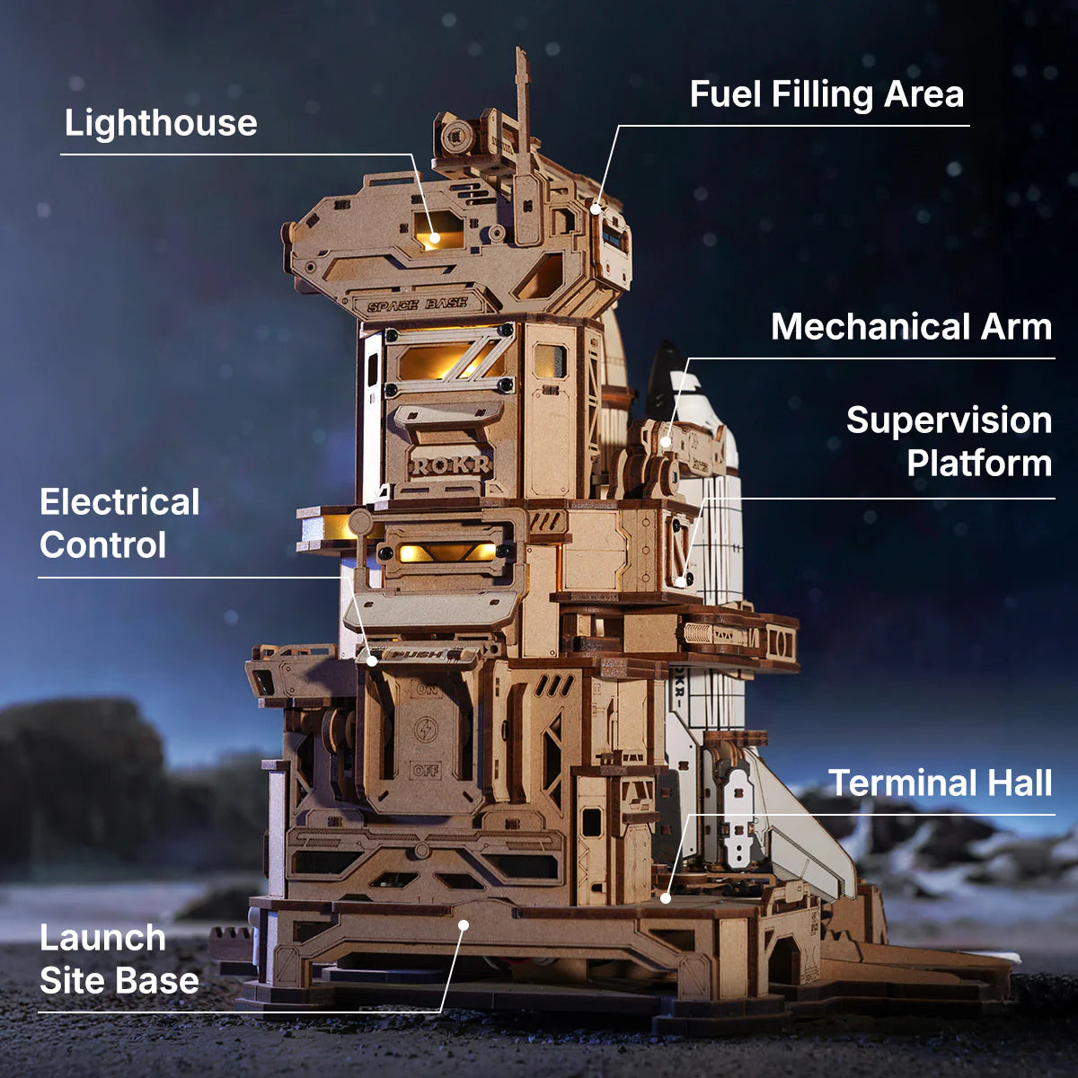 3D Wooden Puzzle: Space Shuttle LKA02, ROKR