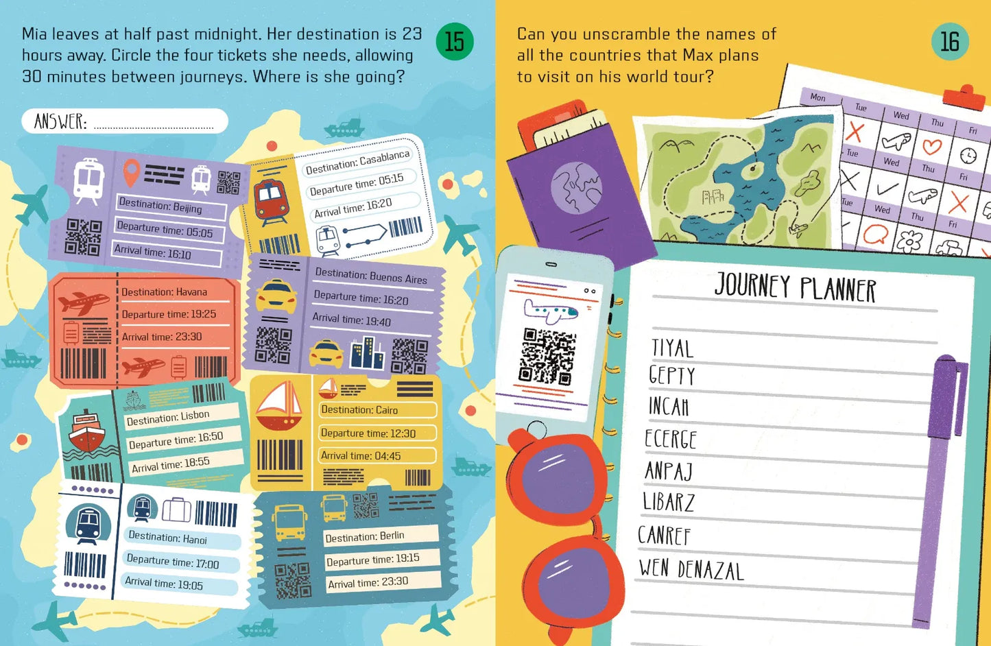 Activity book: Things to Do on a Journey, Usborne