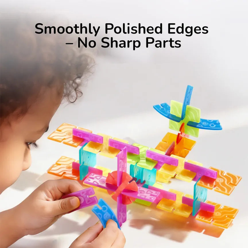Translucent Colour Snowflake Blocks for Kids 3+, 150 Pieces