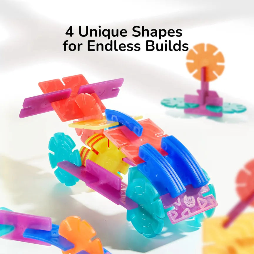 Translucent Colour Snowflake Blocks for Kids 3+, 150 Pieces