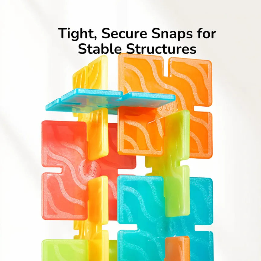 Translucent Colour Snowflake Blocks for Kids 3+, 150 Pieces