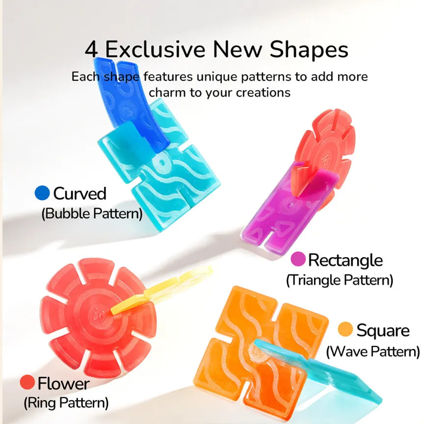 Translucent Colour Snowflake Blocks for Kids 3+, 150 Pieces