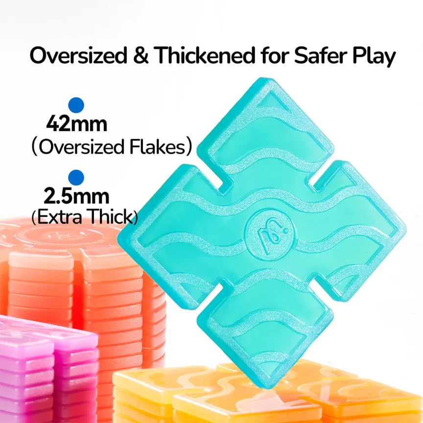Translucent Colour Snowflake Blocks for Kids 3+, 150 Pieces