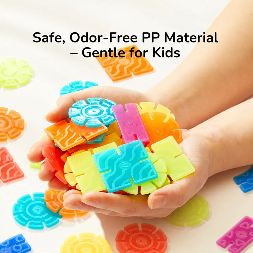 Translucent Colour Snowflake Blocks for Kids 3+, 150 Pieces