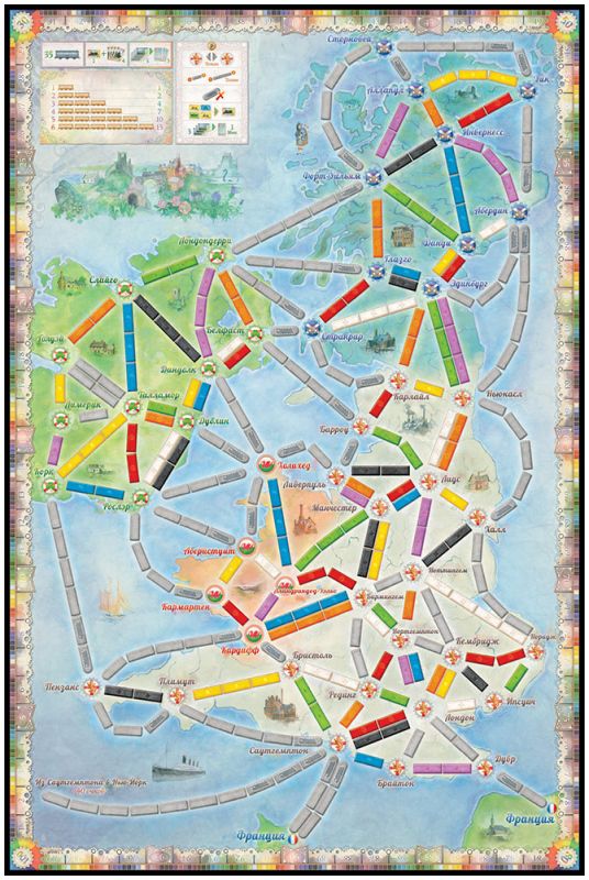 Дополнение к настольной игре Ticket to Ride: Великобритания и Пенсильвания. Мир Хобби