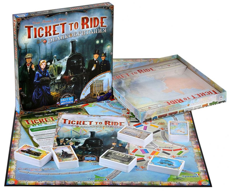 Дополнение к настольной игре Ticket to Ride: Великобритания и Пенсильвания. Мир Хобби