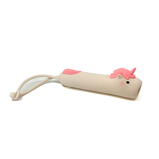 Unicorn-shaped toy on a white background