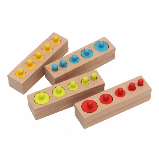 Volumetric Wooden Cylinders Size Sorting Game, Andreu Toys