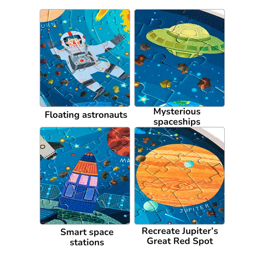 Wandering Through the Space, Panoramic Puzzle for Kids, 150 Pieces