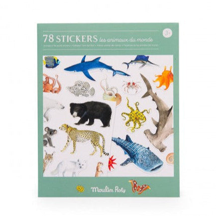 Pack of 78 stickers Tout autour du monde, Moulin Roty