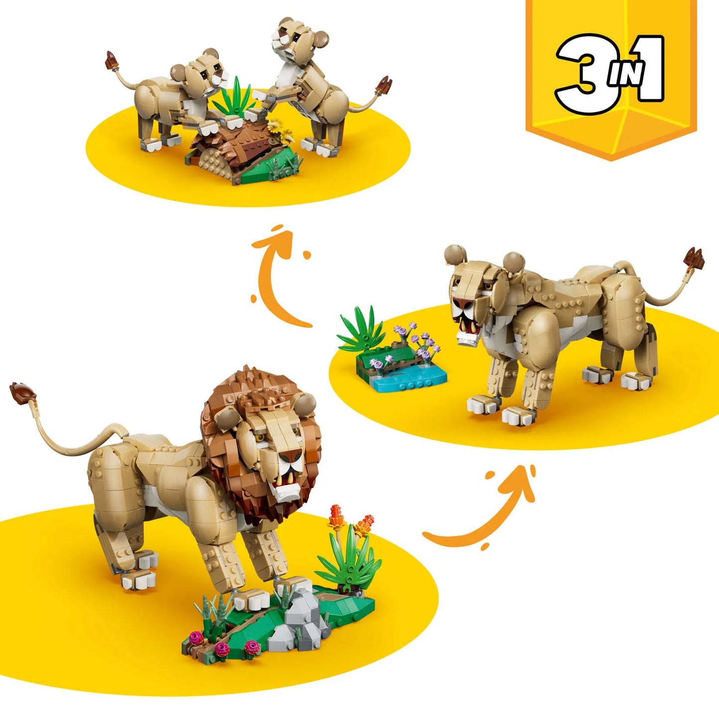 Wild Animals: Majestic Lion 31386, Lego Creator 3-in-1