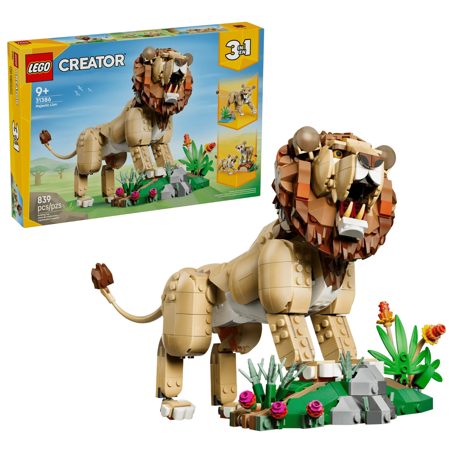 Wild Animals: Majestic Lion 31386, Lego Creator 3-in-1