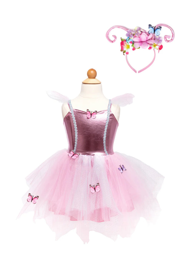 Woodland Butterfly: Dress With Headpiece For Kids 4+, Size US 5-6