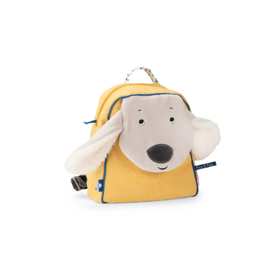 Yellow dog backpack: Puce & Pilou, Moulin Roty