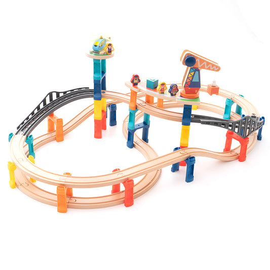 Train Track Starter Kit, Wooden Train Set, For Kids 3+, Transport Theme