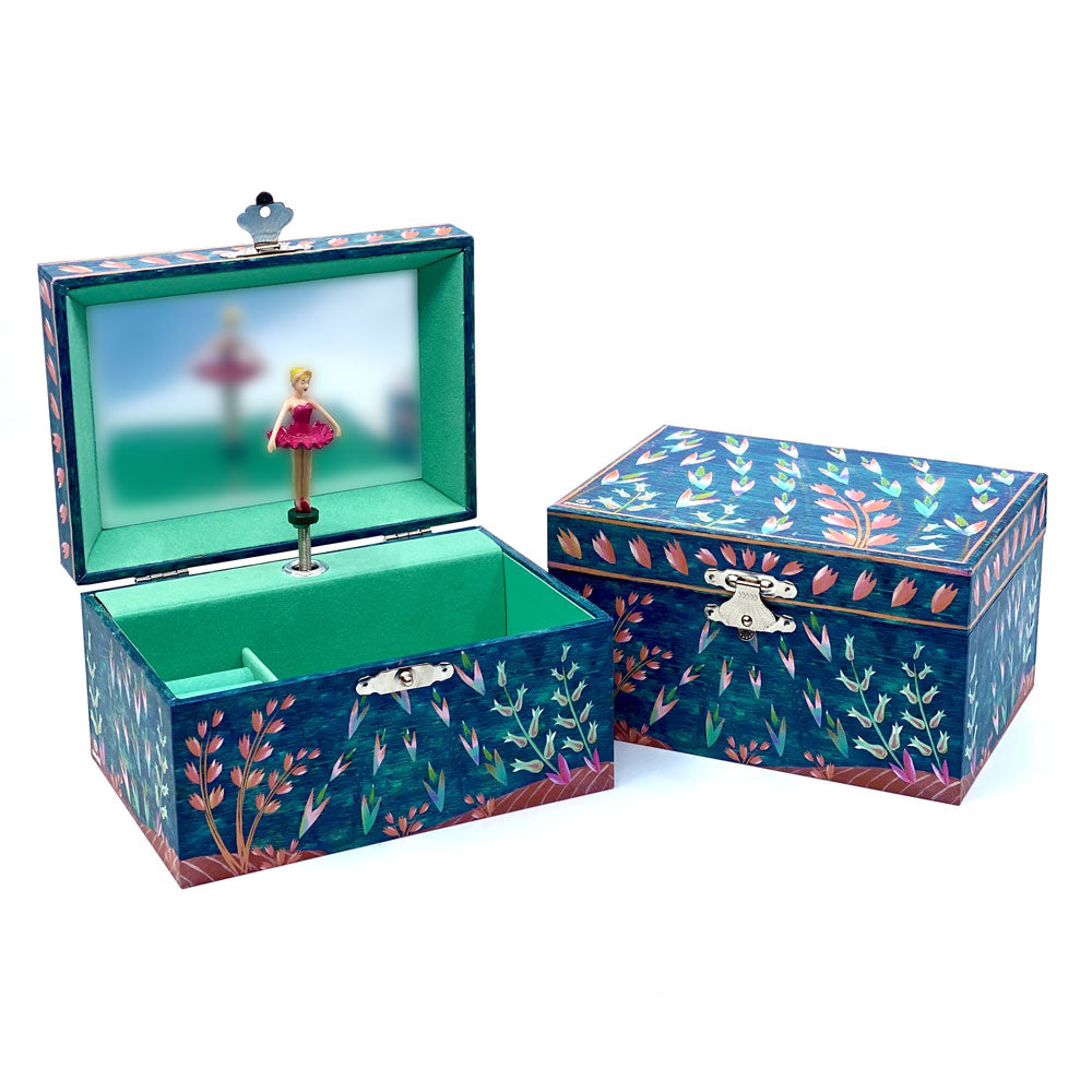 Svoora Musical Jewelry Box 'Ethereal' with Ring Holder & Wide Mirror 'Ocean Floor'