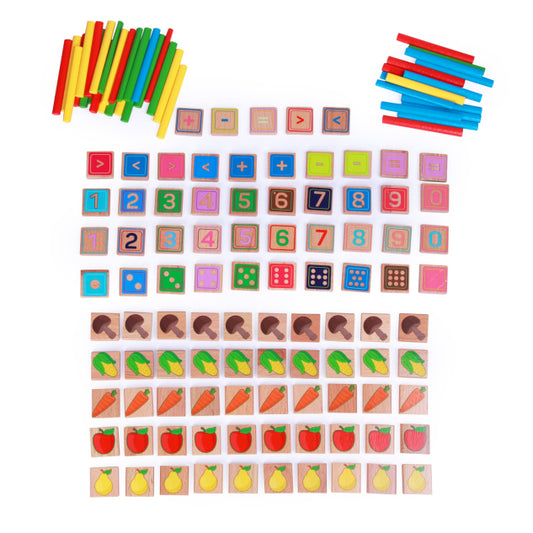 Arithmetical count (135 elements, 40 color sticks)  Lucy&Leo