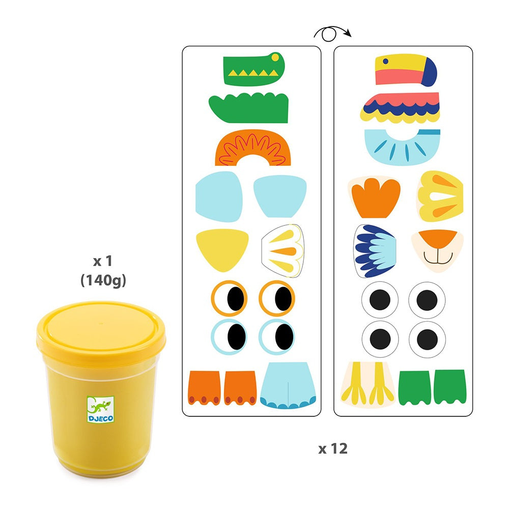 Myanimodels, Play Dough Set, 18 Months+, Shape Dough Into Funny Animals