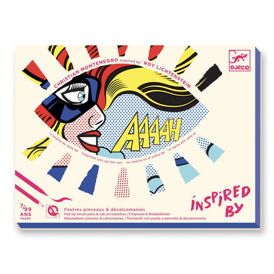 Djeco inspired by Roy Lichtenstein Superheroes, series.