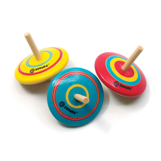 Wooden spinning top 'CLASSIC' in 3 designs