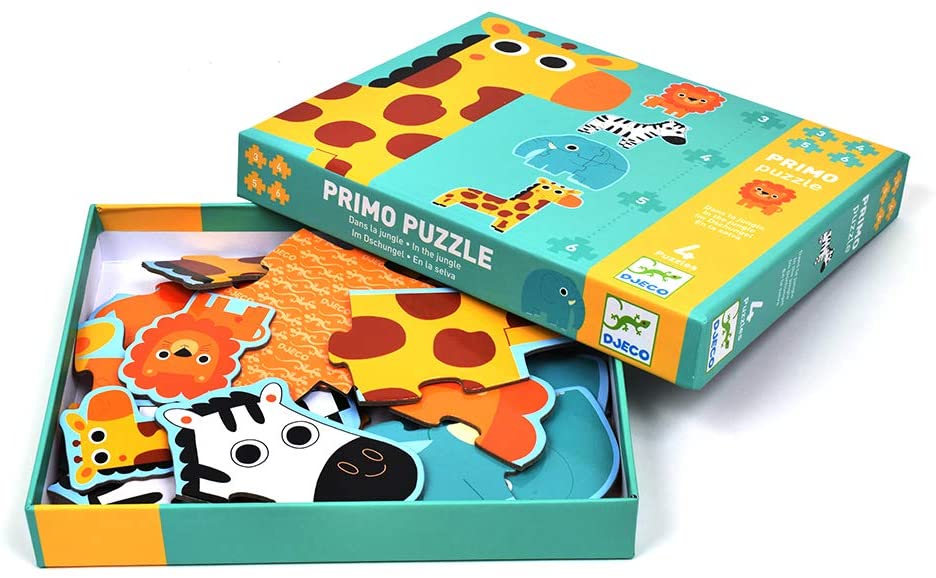 Progressive puzzles In the jungle - 3, 4, 5, 6pcs