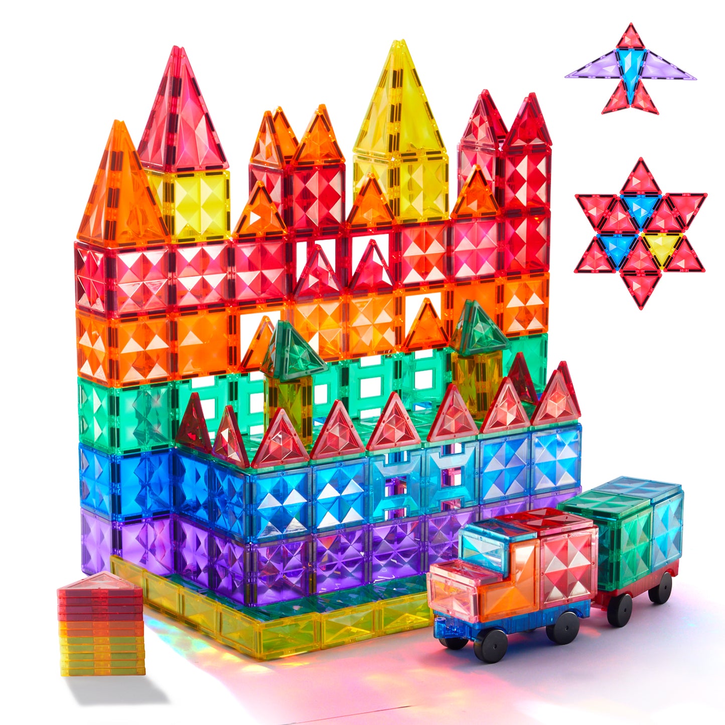 Colorful Magnetic Tiles 100pcs, Mideer