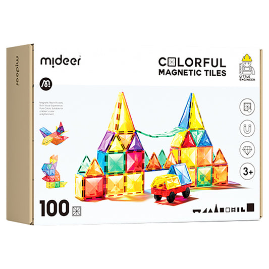 Colorful Magnetic Tiles 100pcs, Mideer