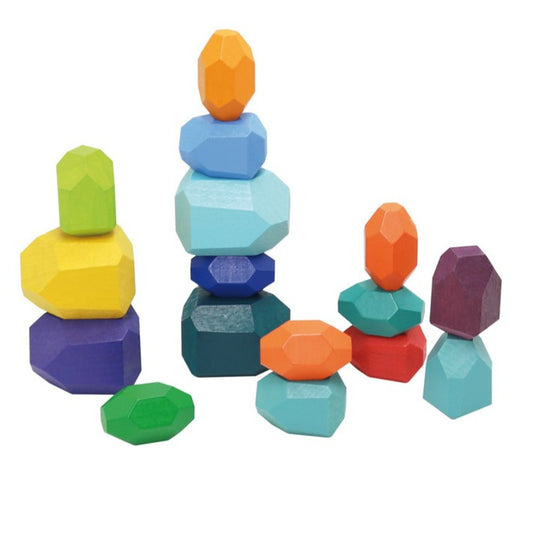 WOODEN STACKING STONES - 16 pcs. Andreu Toys